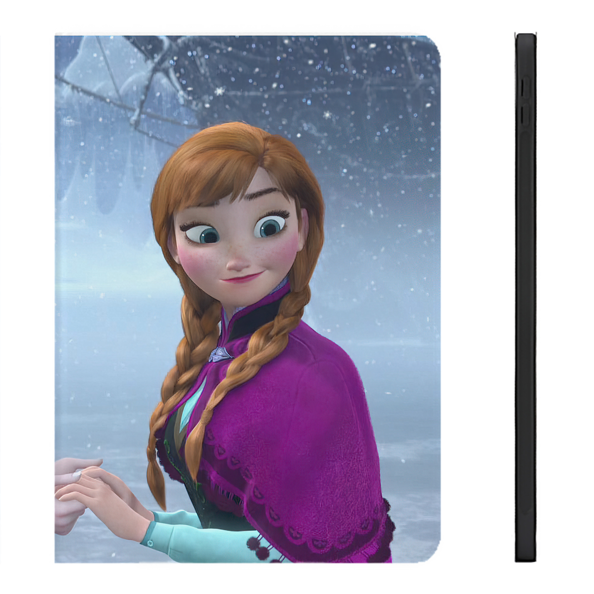 （画像用） アナと雪の女王 アンナ エルサ Frozen Anna Elsa IPadケース ペンホルダー付き ブックスタイルデザイン